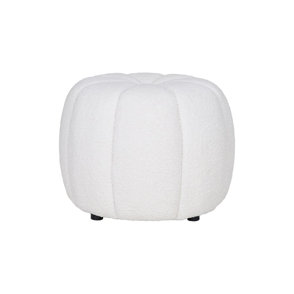 Pouf en tissu bouclette - ecru