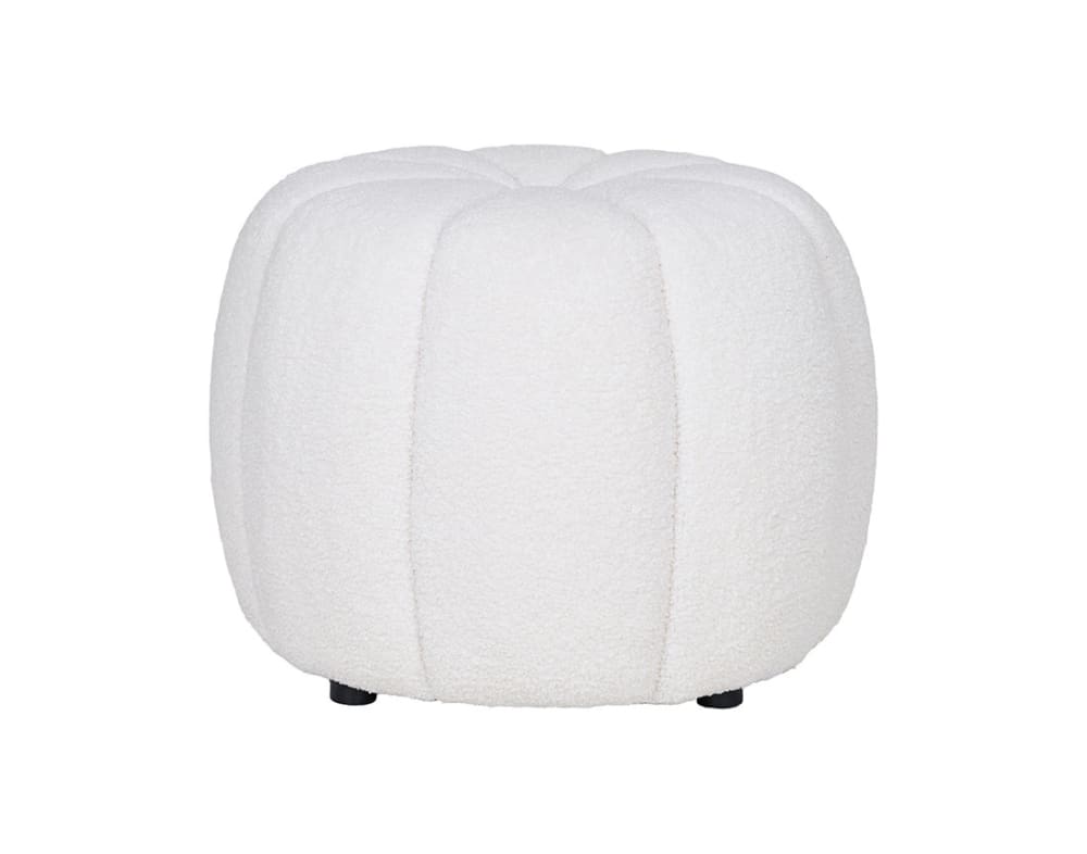 Pouf en tissu bouclette ecru - Maisons du Monde