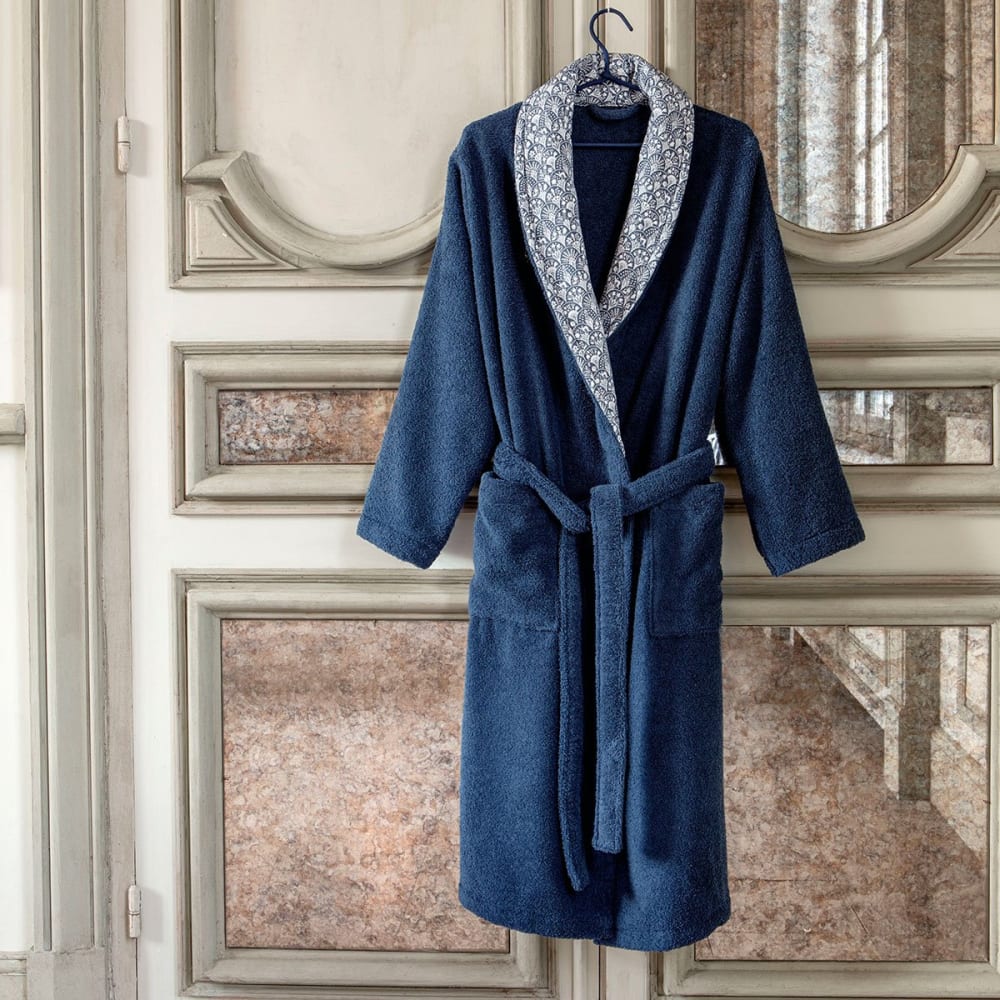 Peignoir coton bleu foncé m - Maisons du Monde