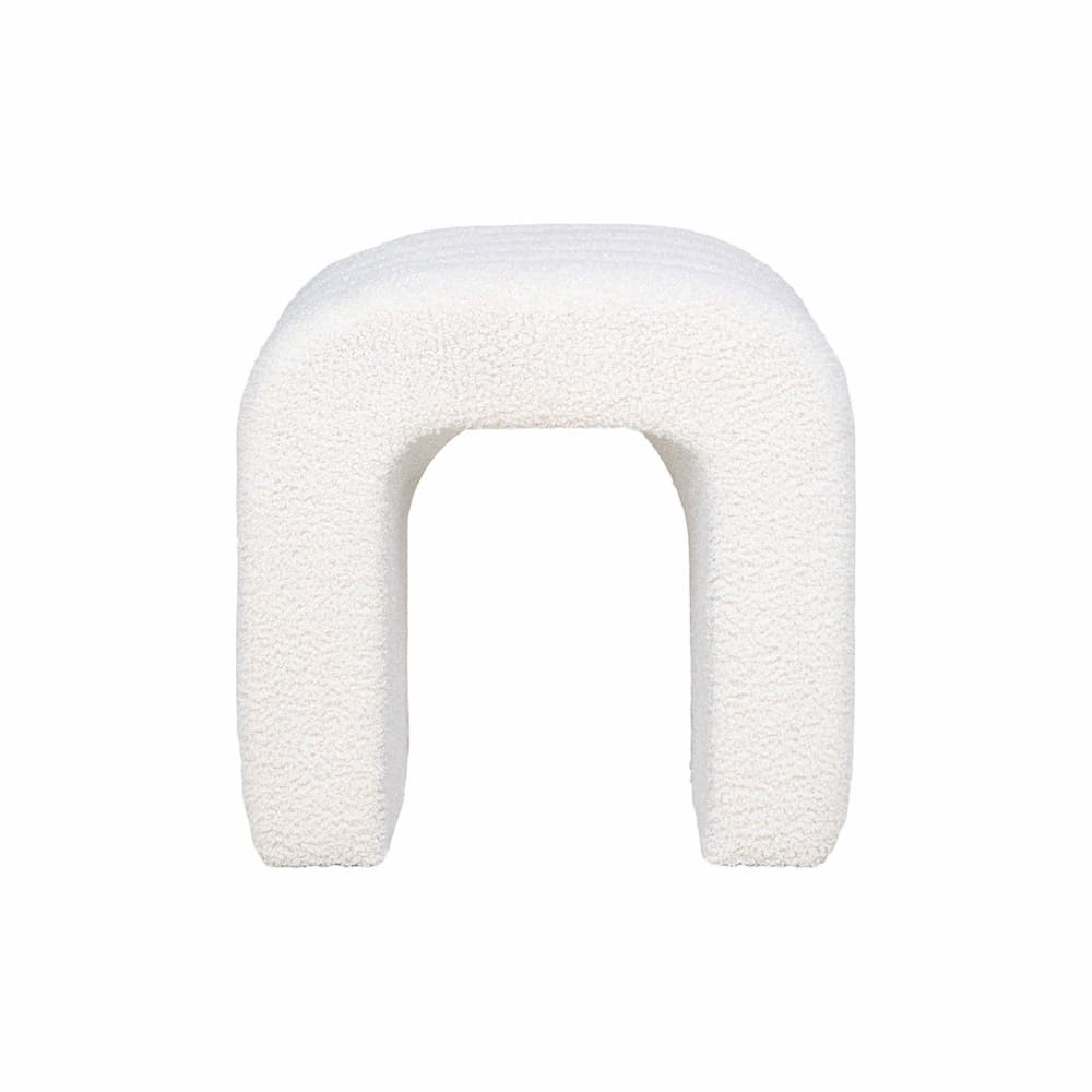 pouf en tissu bouclette - blanc