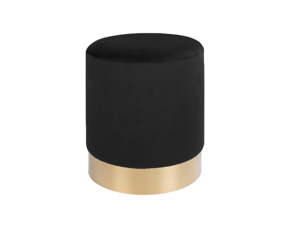 Pouf en velours noir - Maisons du Monde