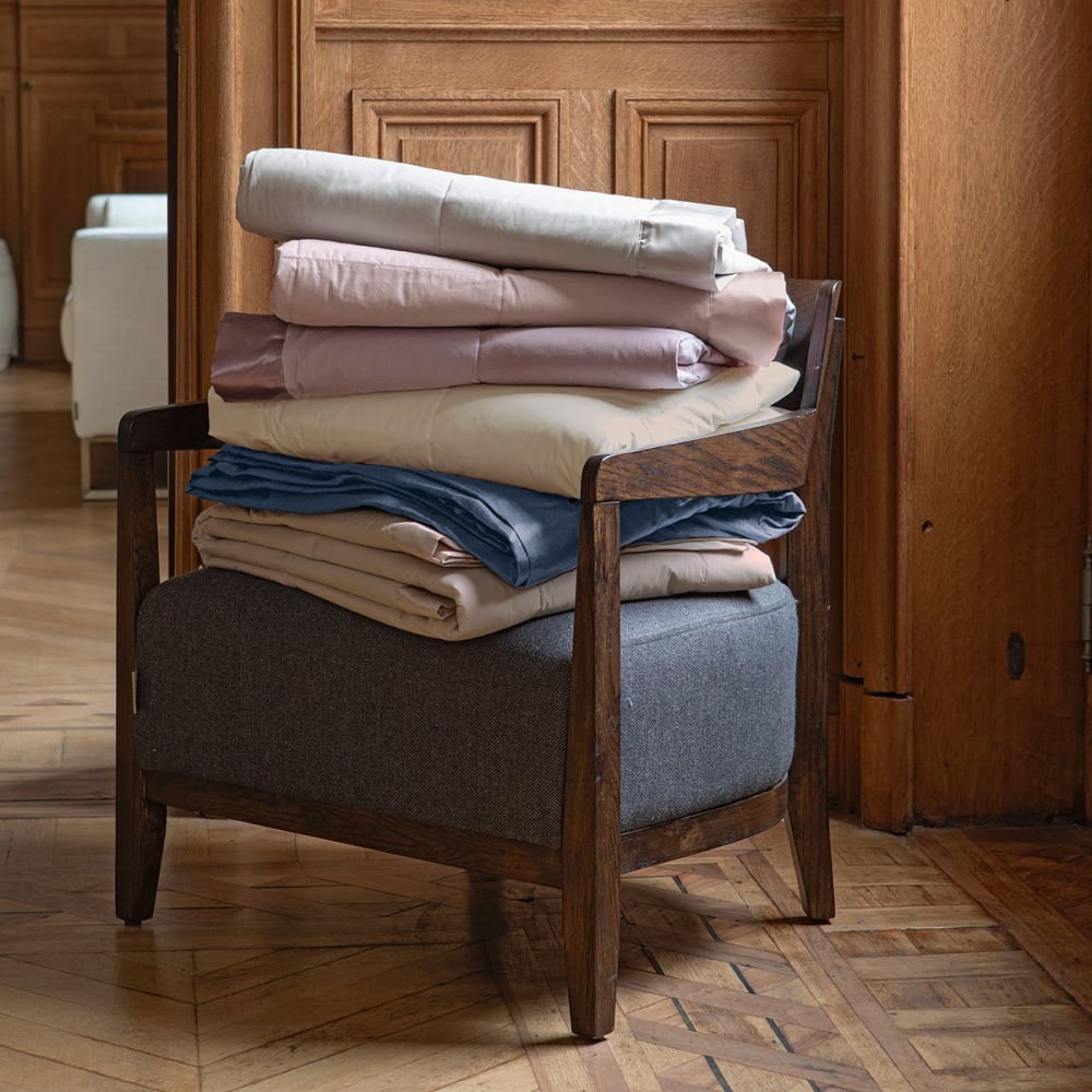 Jete de lit percale bleu pétrole 245x250 cm - Maisons du Monde