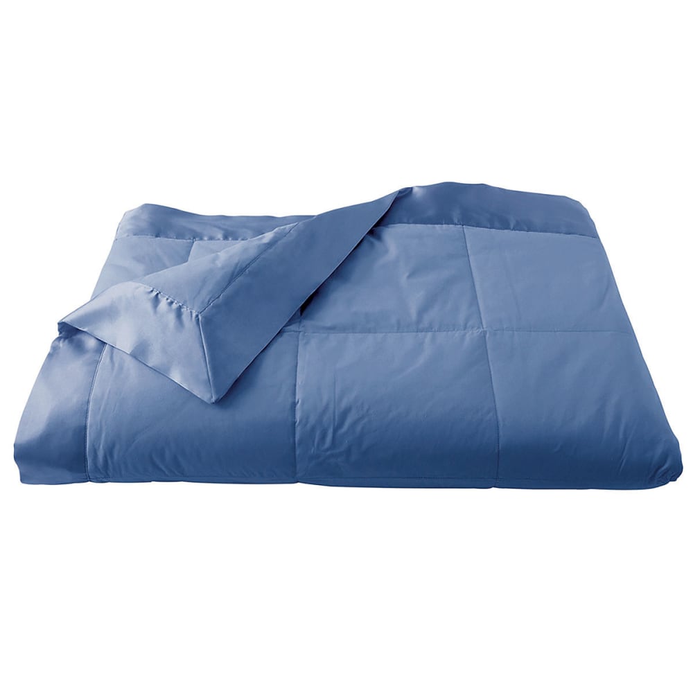 Jete de lit percale bleu