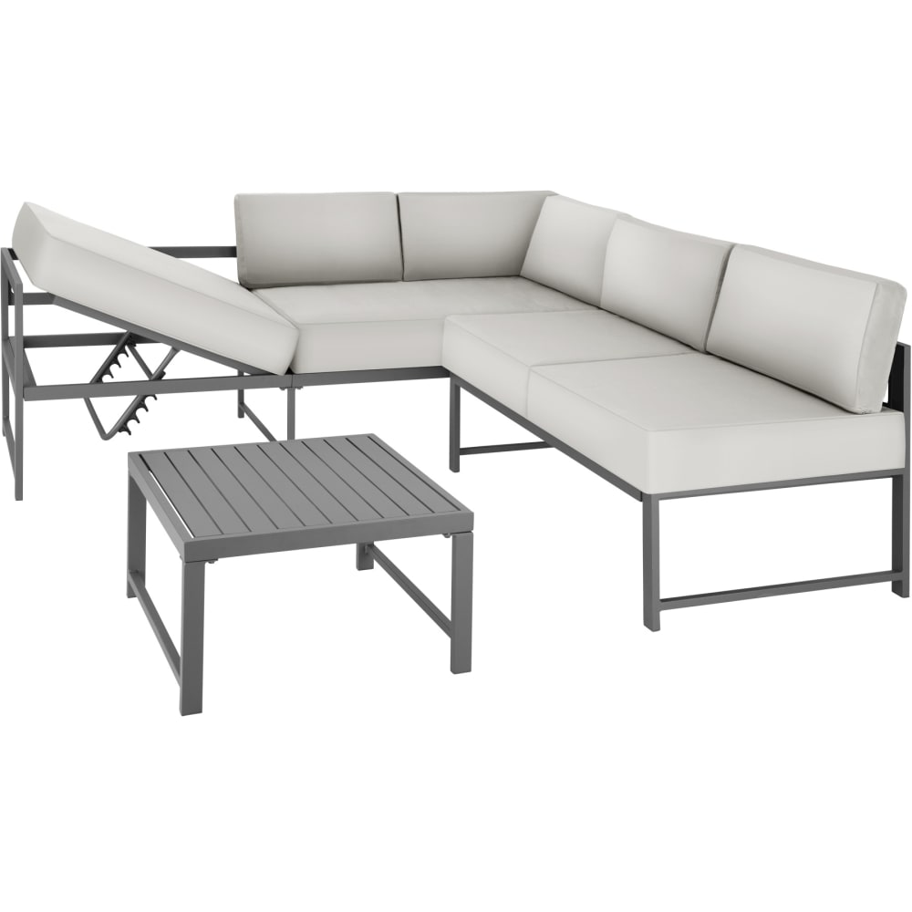 Ensemble Canapé de jardin 5 places En aluminium gris