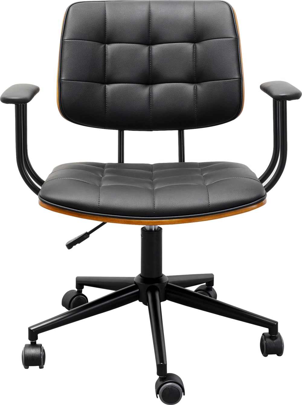 Chaise de bureau pivotante réglable à roulettes noire