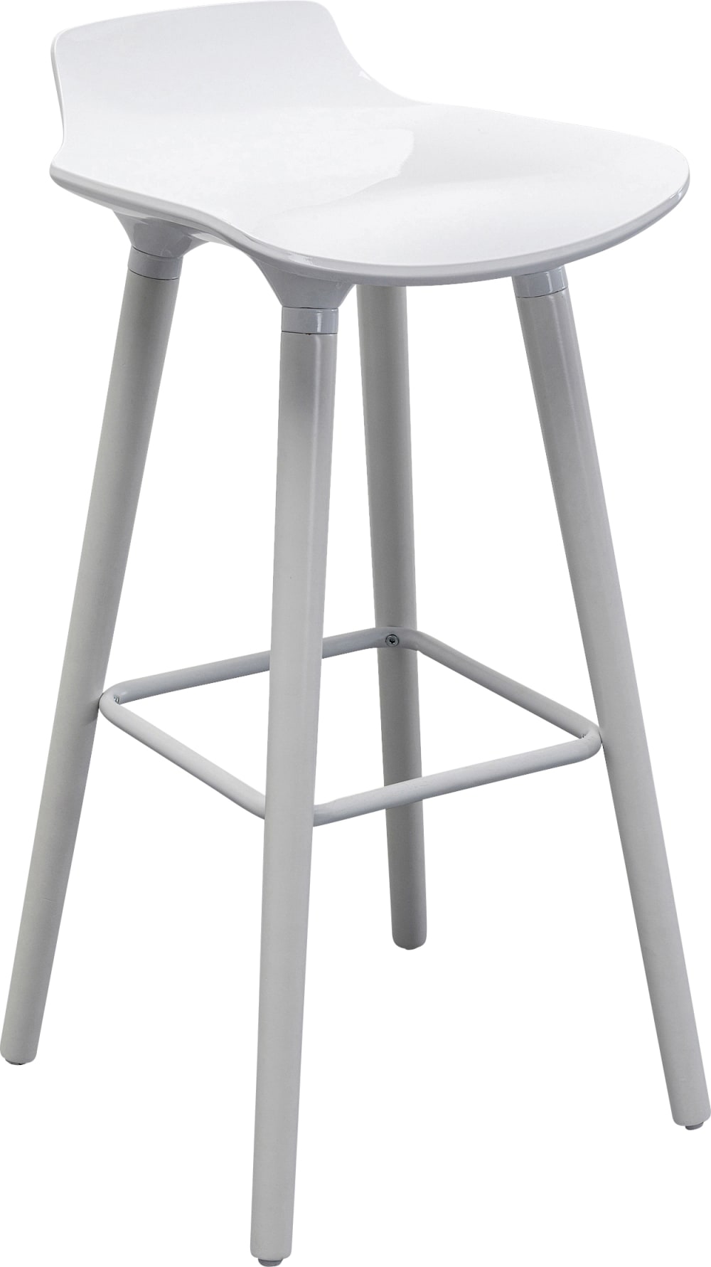 Tabouret de bar en polymère et acier blanc