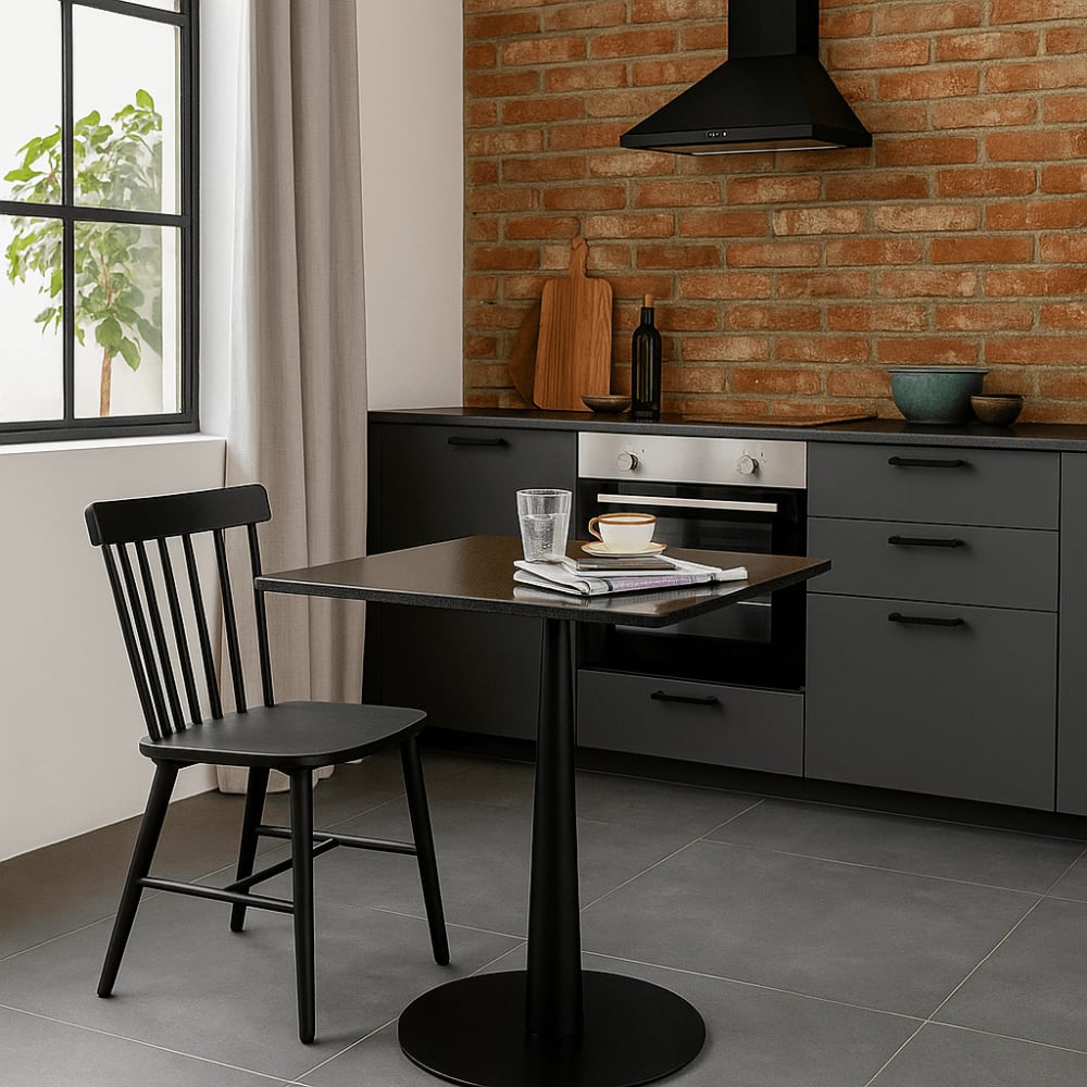 Table Bistrot Capri 70x70cm granit noir Kare Design