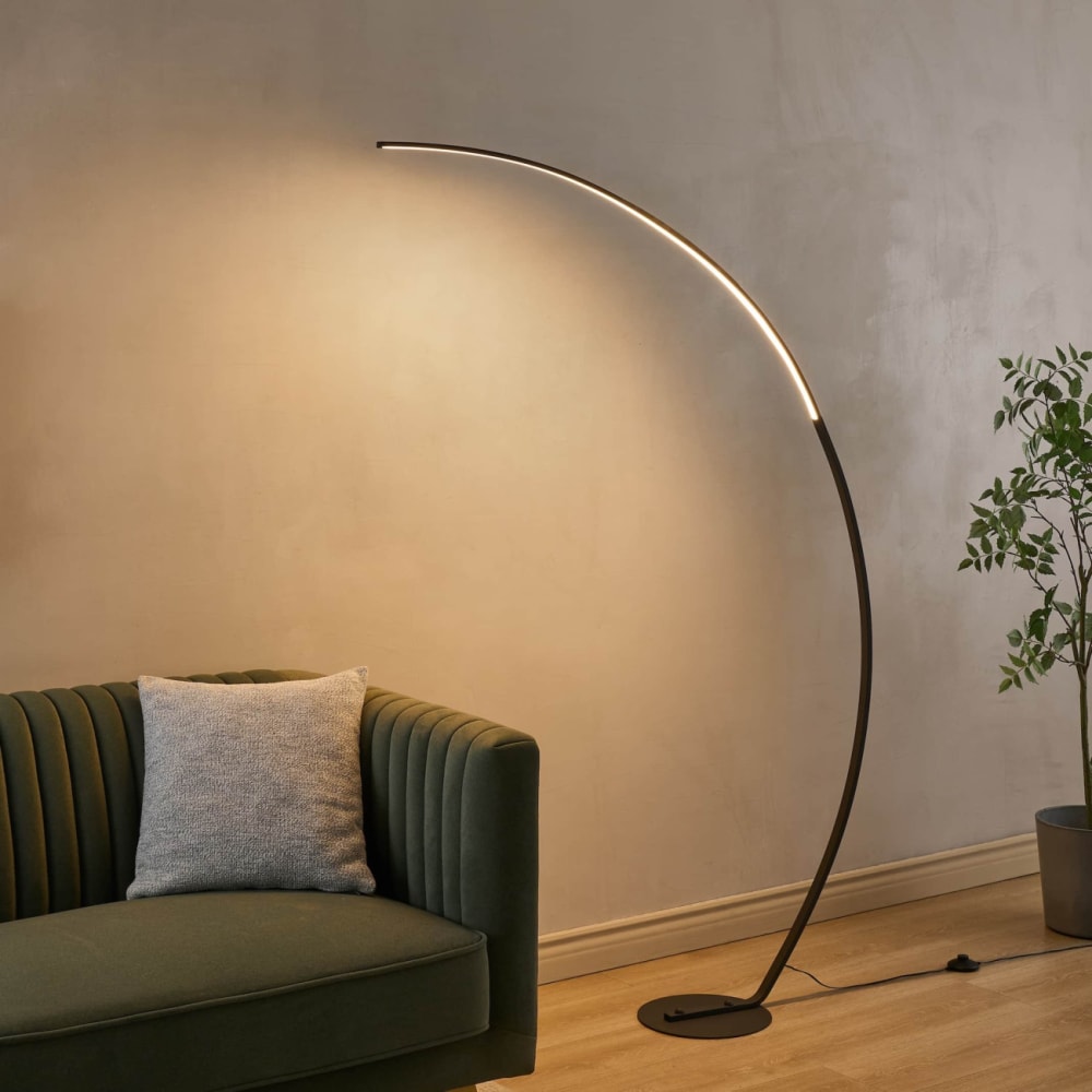 Lampadaire en aluminium, fer et pvc noir 184 cm — vue 3