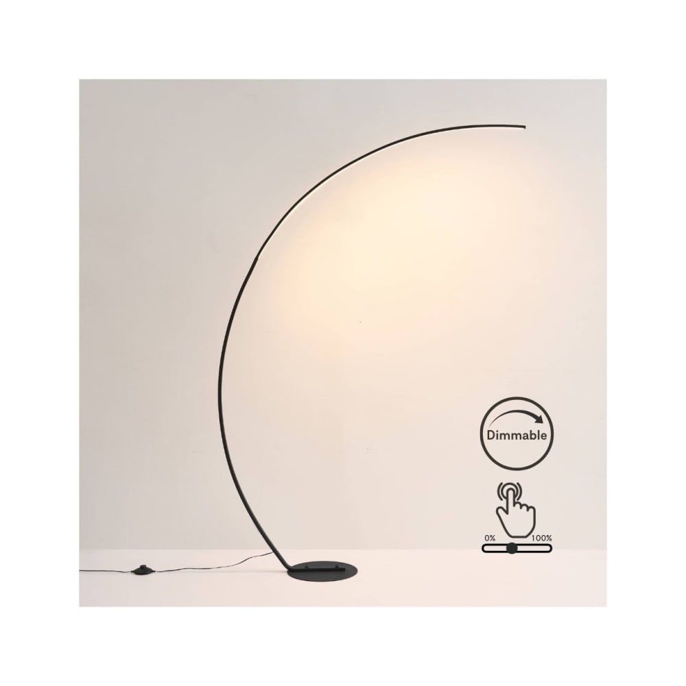 Lampadaire en aluminium, fer et pvc noir 184 cm — vue 4