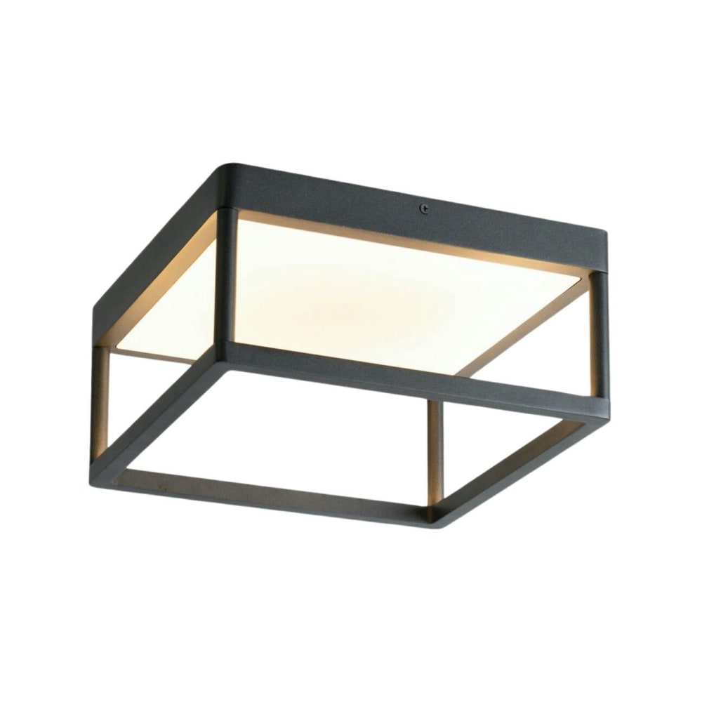 Kosilum Deckenleuchte aus Aluminium und Acryl 31 cm, Schwarz Schwarz Metall