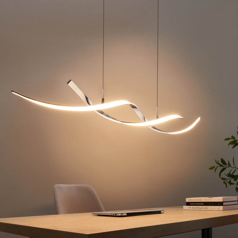 Suspension en métal et aluminium argenté / chromé 111 cm — vue 3