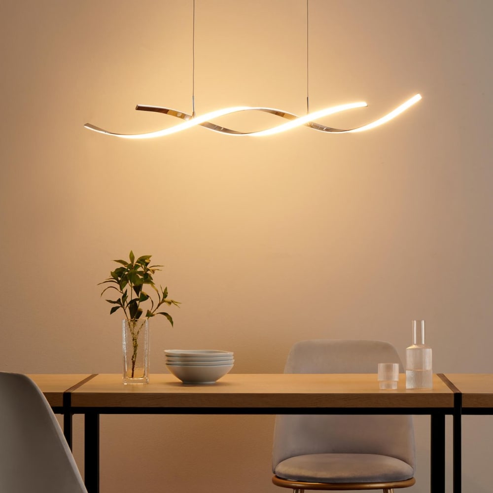 Suspension en métal et aluminium argenté / chromé 111 cm — vue 4