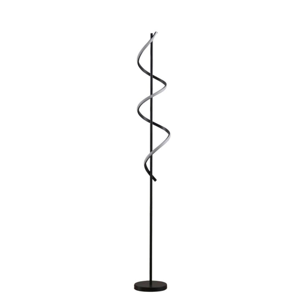Lampadaire en aluminium, fer et pvc noir 155 cm