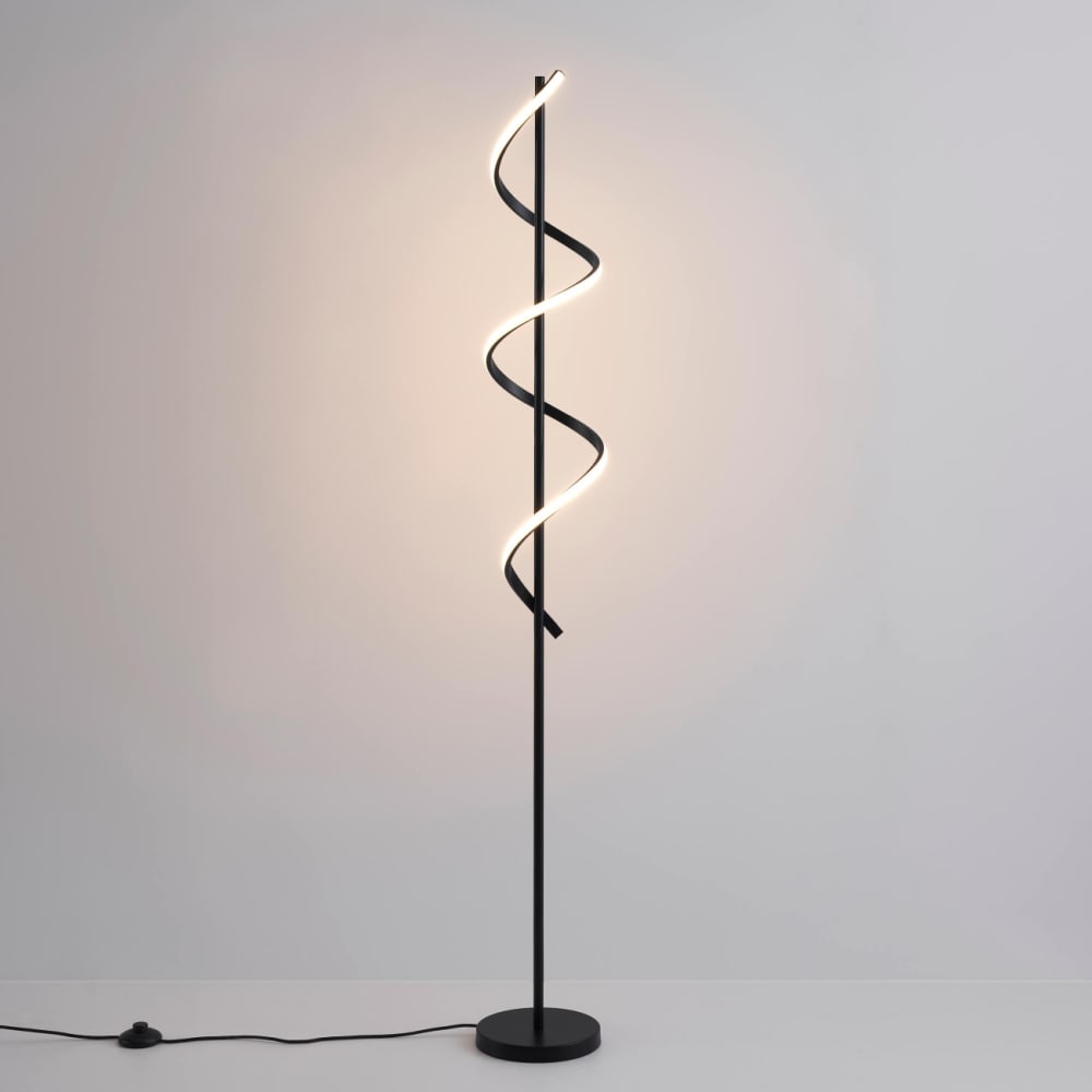 Lampadaire en aluminium, fer et pvc noir 155 cm — vue 4