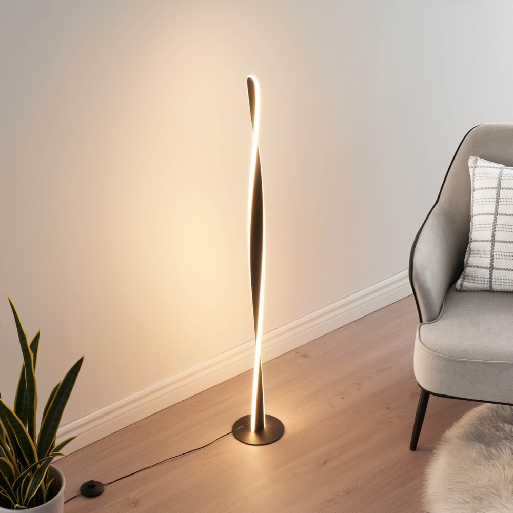 Lampadaire en aluminium, fer et pvc noir 120 cm — vue 3