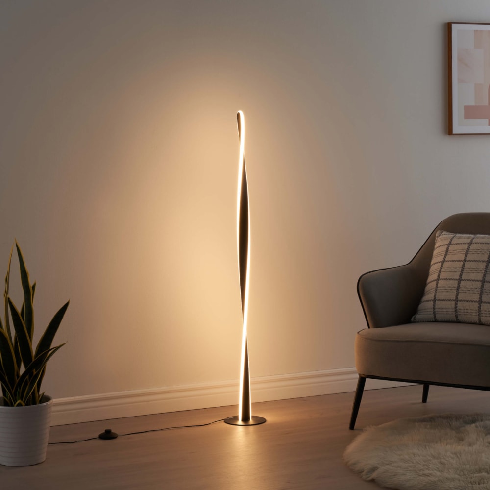 Lampadaire en aluminium, fer et pvc noir 120 cm — vue 4