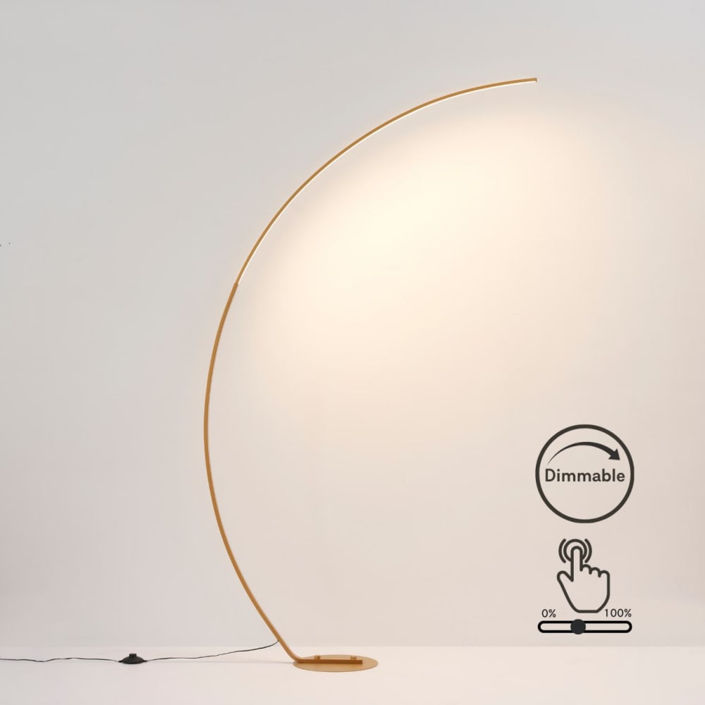 Lampadaire en aluminium, fer et pvc doré / laiton 184 cm — vue 4