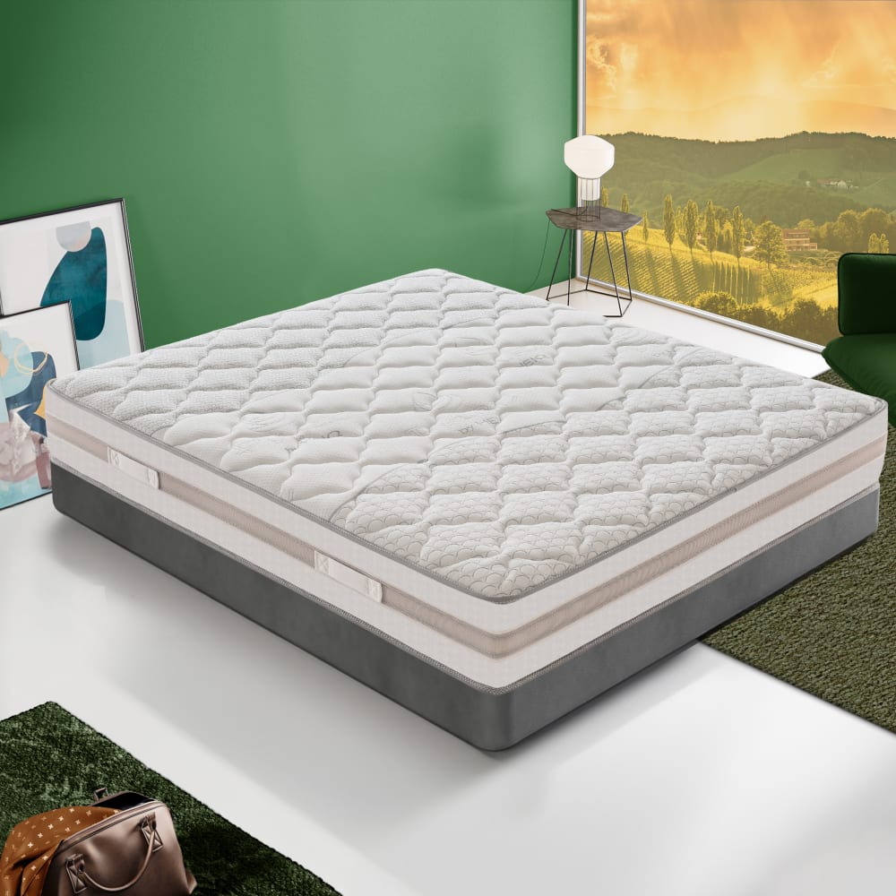 Matelas ressorts ensachés et mémoire de forme 140x190 epaisseur 25 cm - Maisons du Monde
