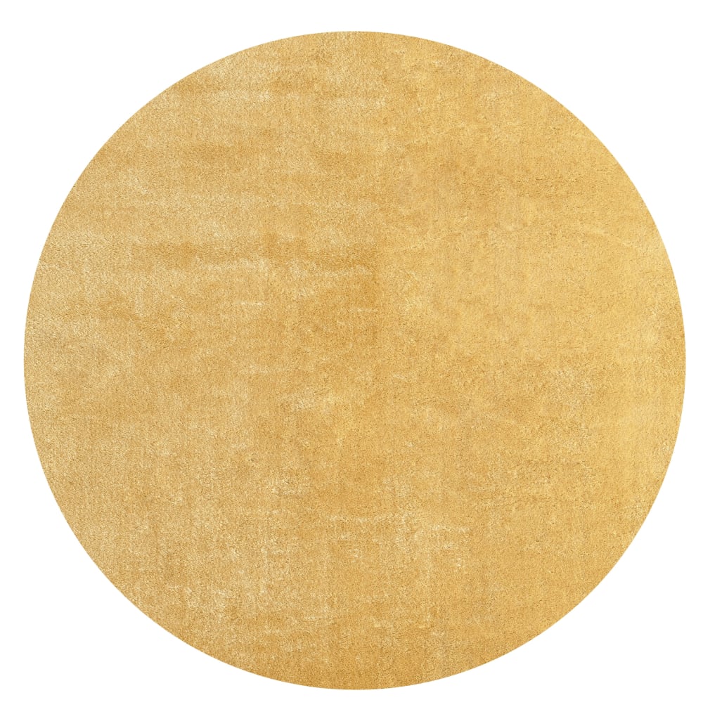 Tapis lavable et antidérapant, uni, or, 120 cm, rond