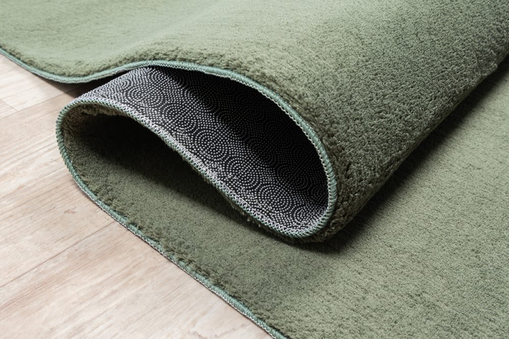 Tapis lavable et antidérapant, uni, vert foncé, 120 cm, rond — vue 4