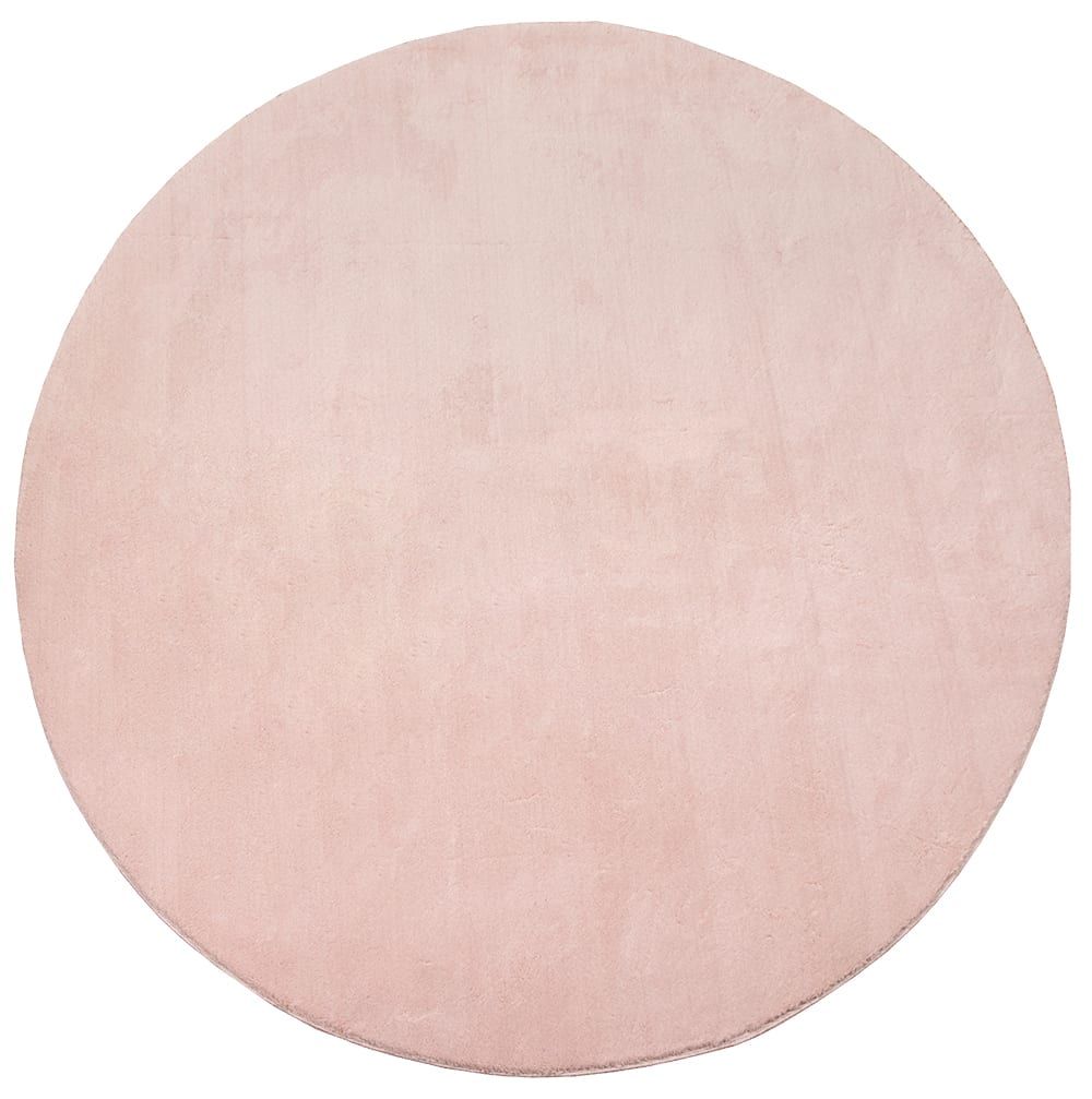 Tapis lavable et antidérapant, uni, rose, 120 cm, rond