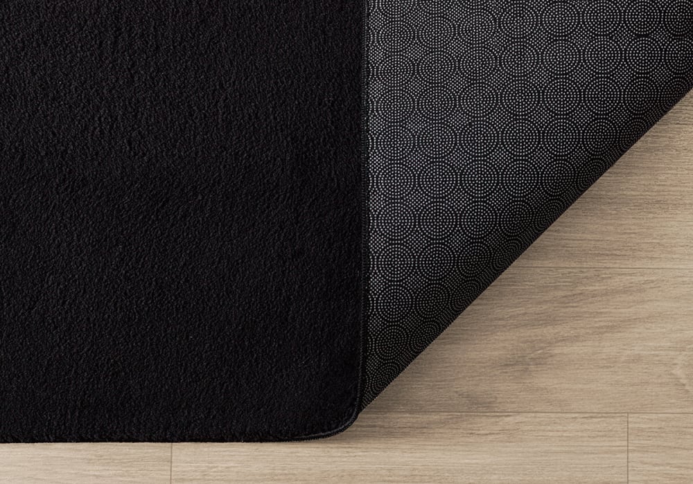 Tapis lavable et antidérapant, uni, noir, 120 cm, rond — vue 4