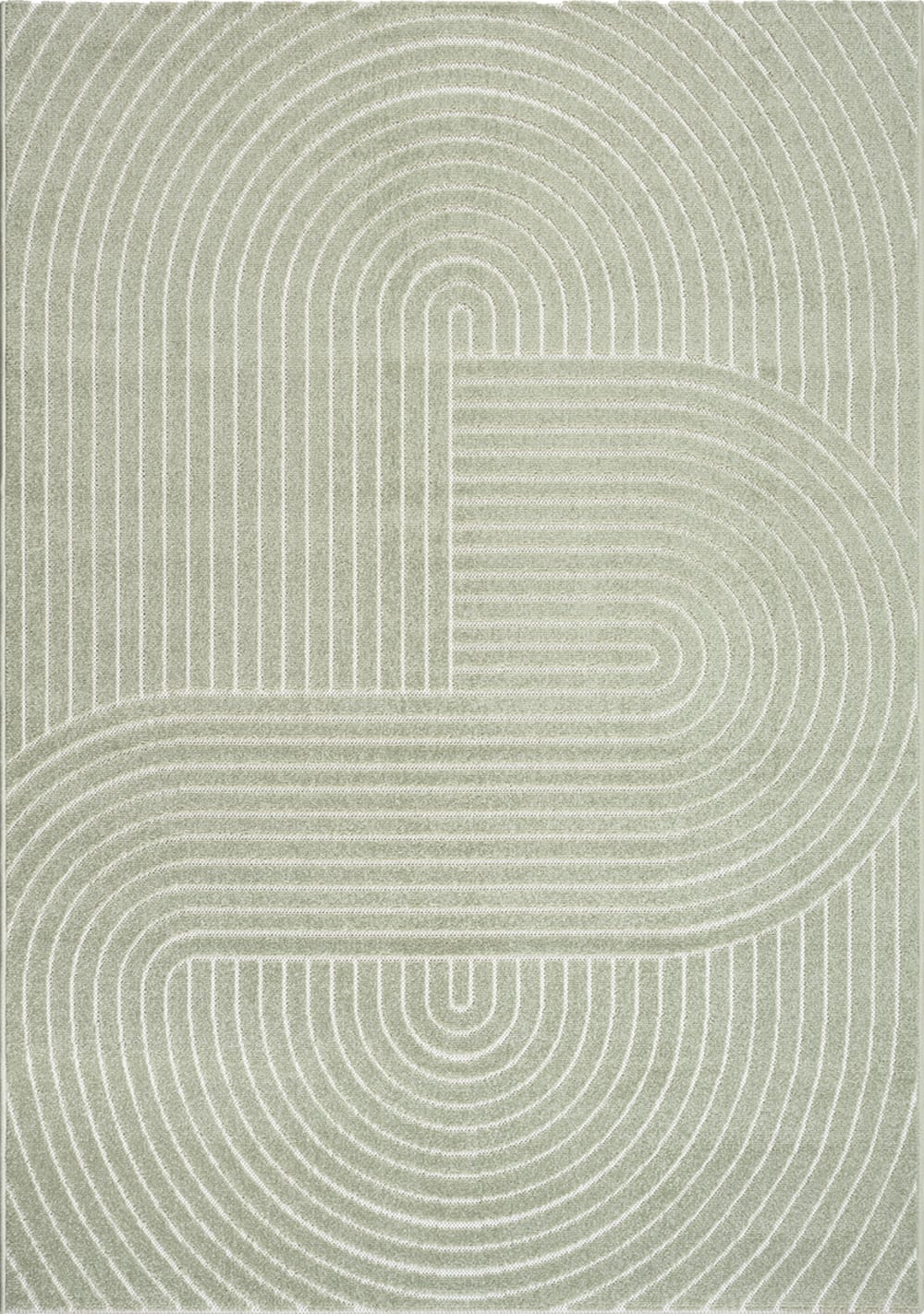 Tapis boho moderne terrasse intérieur, vert, 80 x 150 cm