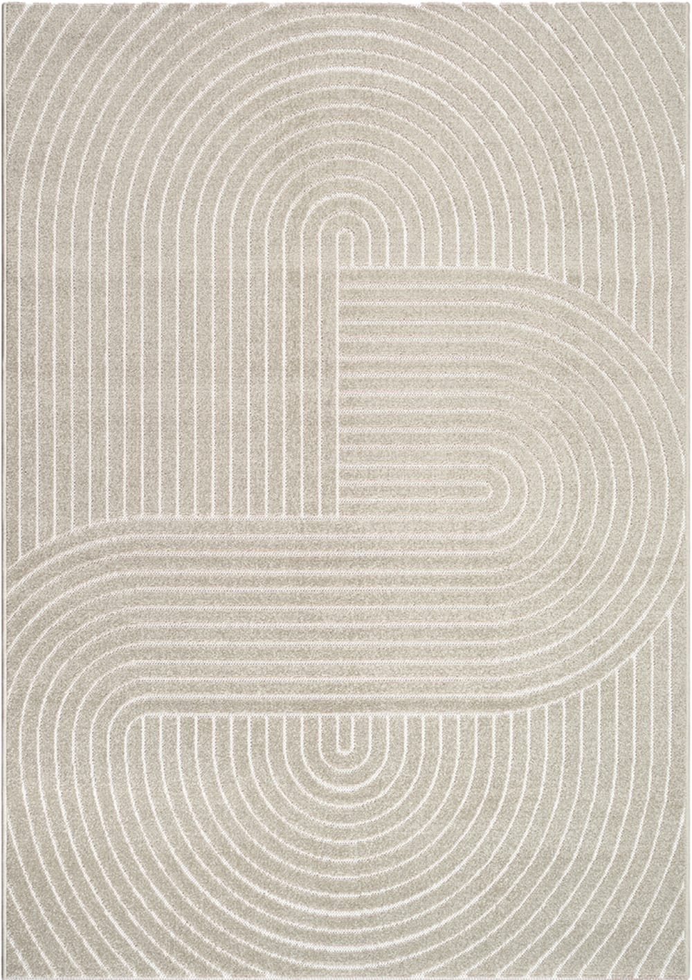 Tapis boho moderne terrasse intérieur, beige, 120 x 160 cm
