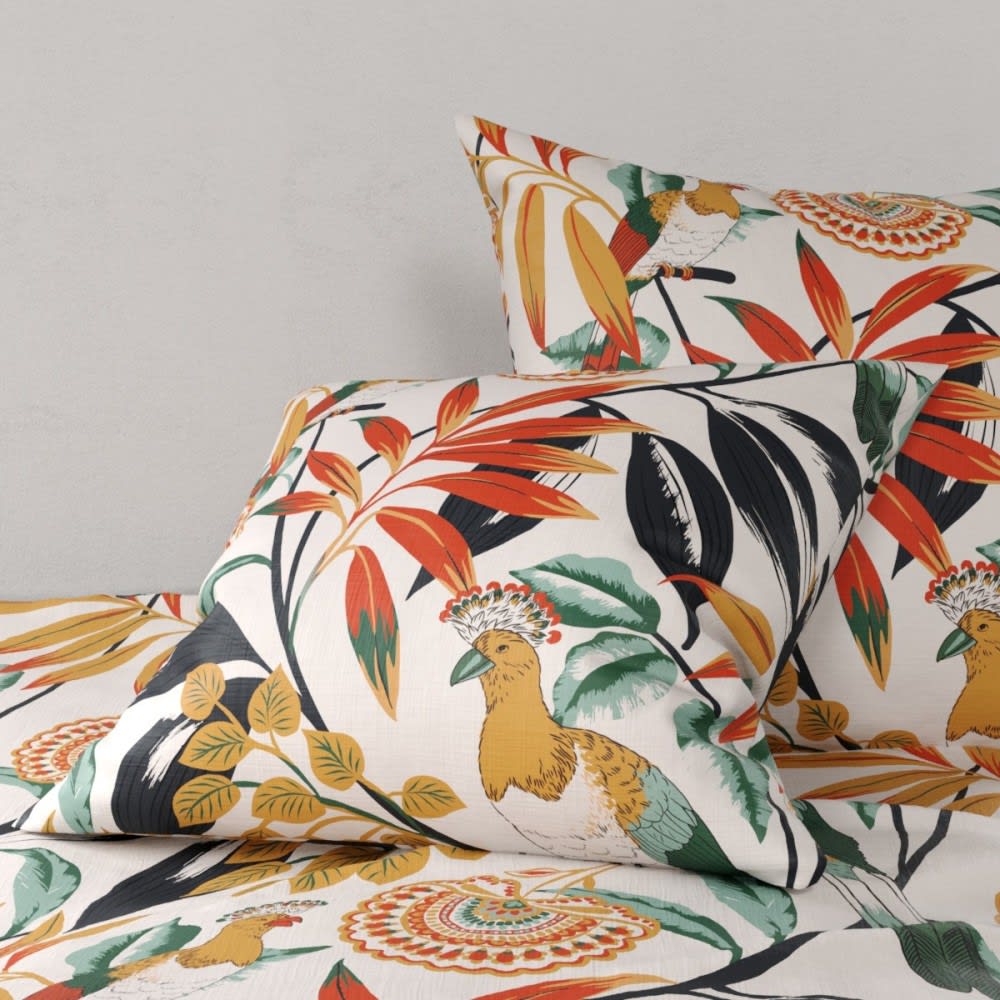 Parure de couette 100% coton 57 fils imprimée 260x240cm 2 taies - Maisons du Monde