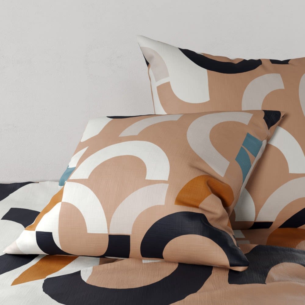 Parure de couette 100% coton 57 fils imprimée 260x240cm 2 taies - Maisons du Monde