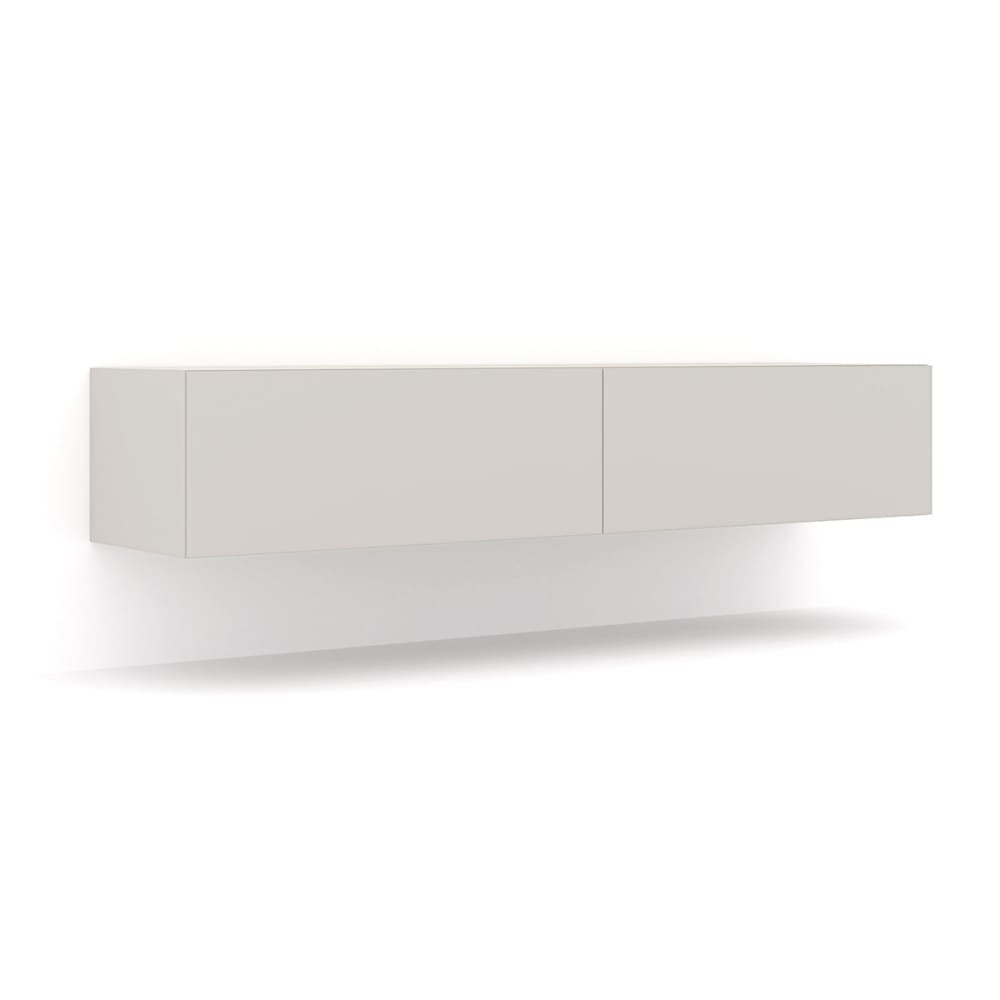 Meuble tv mural 2 portes 160 cm panneaux laminés beige