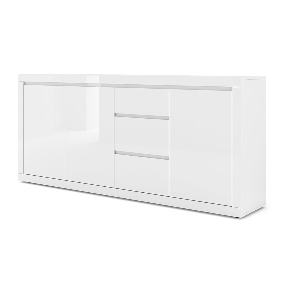 Buffet 3 portes 3 tiroirs panneaux stratifiés blanc Buffet 3 portes 3 tiroirs panneaux stratifiés blanc
