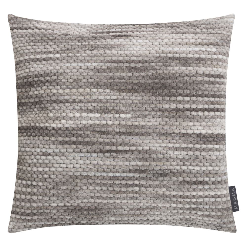 Magma Housse de coussin velours chenille bouclette gris - 45x45 style contemporain - Pes - Polyester
