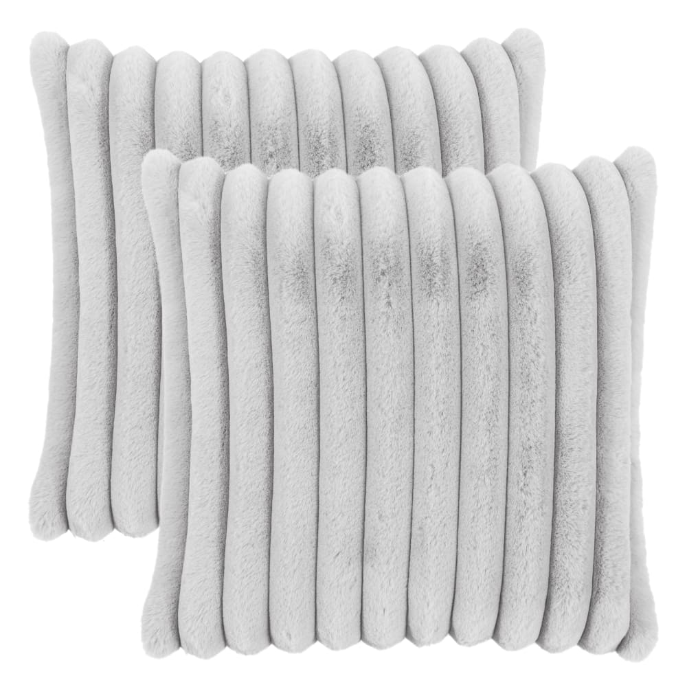 Magma Housses de coussin douces gris-lot de 2-45x45 style contemporain - Pes - Polyester