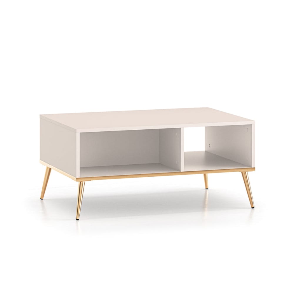 Petits meubles Couchtisch und Gold Vorderseite MDF Kaschmir Beige Spanplatte