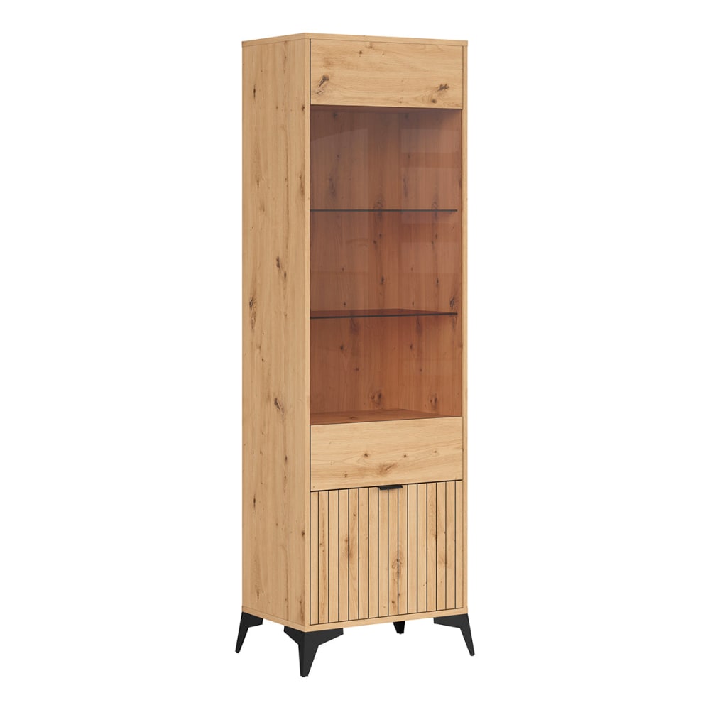 Petits meubles 2-türige Vitrine Spanplatten Laminat Holz Braun Spanplatte