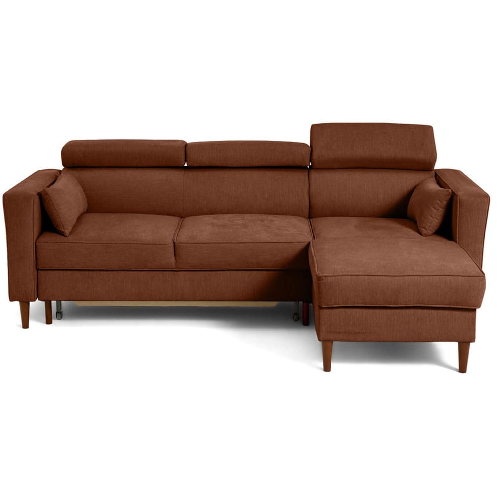 Canapé d'angle réversible convertible 4 places en tissu texturé