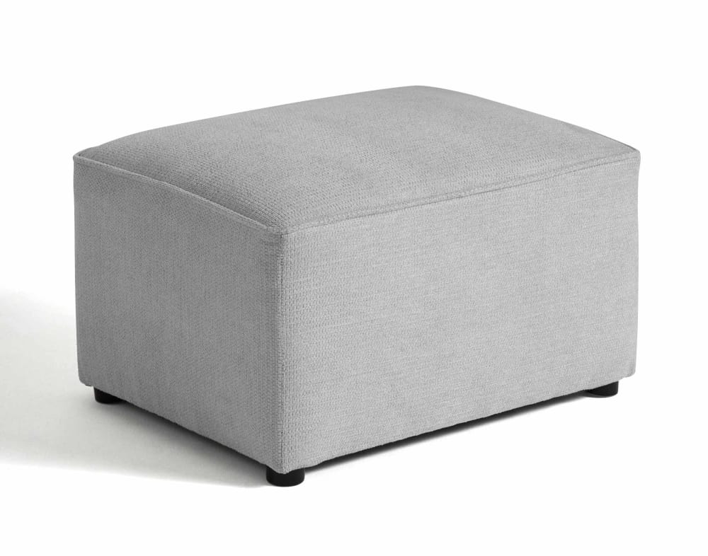 Pouf en tissu texturé gris clair - Maisons du Monde