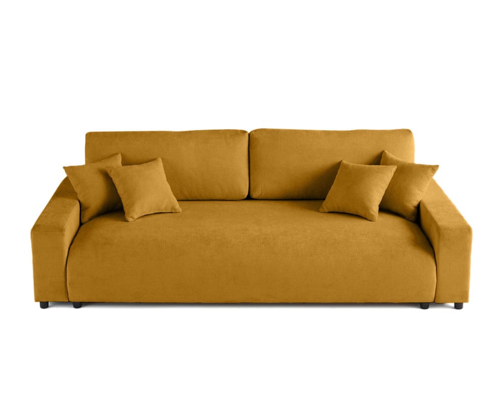 Canapé droit convertible - jaune