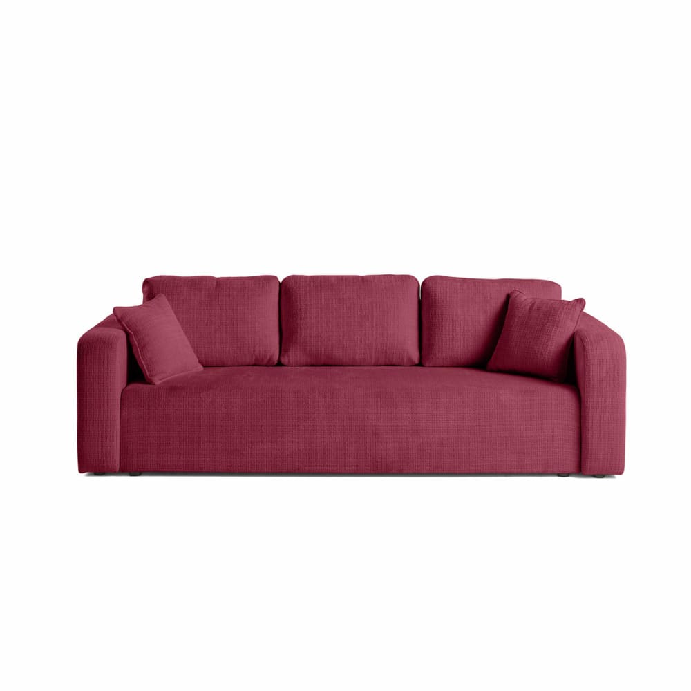 Canapé droit convertible - prune