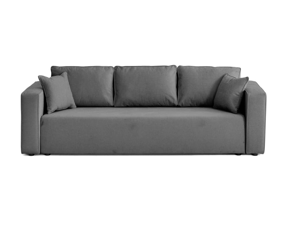 Best Mobilier Canapé droit convertible 3 places en tissu gris foncé style contemporain