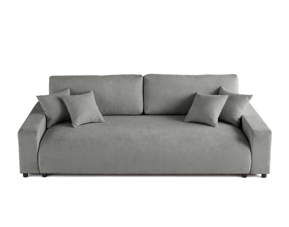 Canapé droit convertible - velours gris