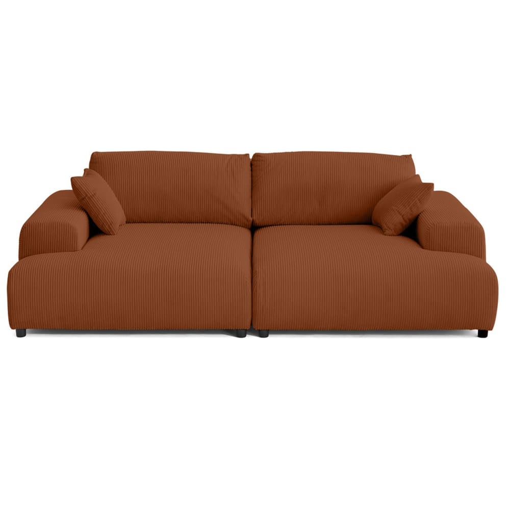 Canapé droit 4 places en  terracotta