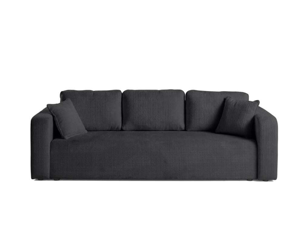 Canapé droit convertible - places velours anthracite