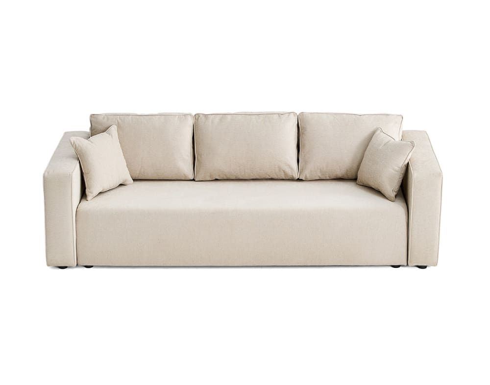 Canapé 3 places   convertible avec coffre   en tissu beige - Maisons du Monde