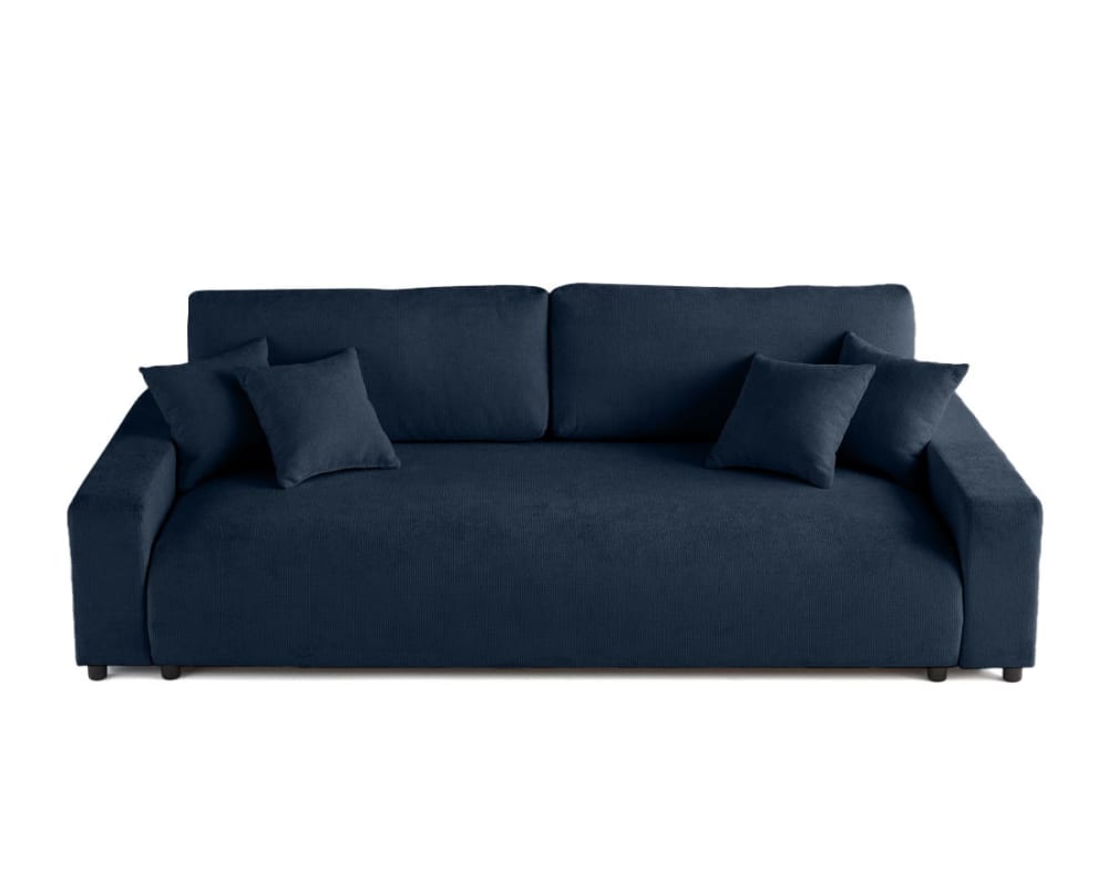 Canapé droit convertible - bleu