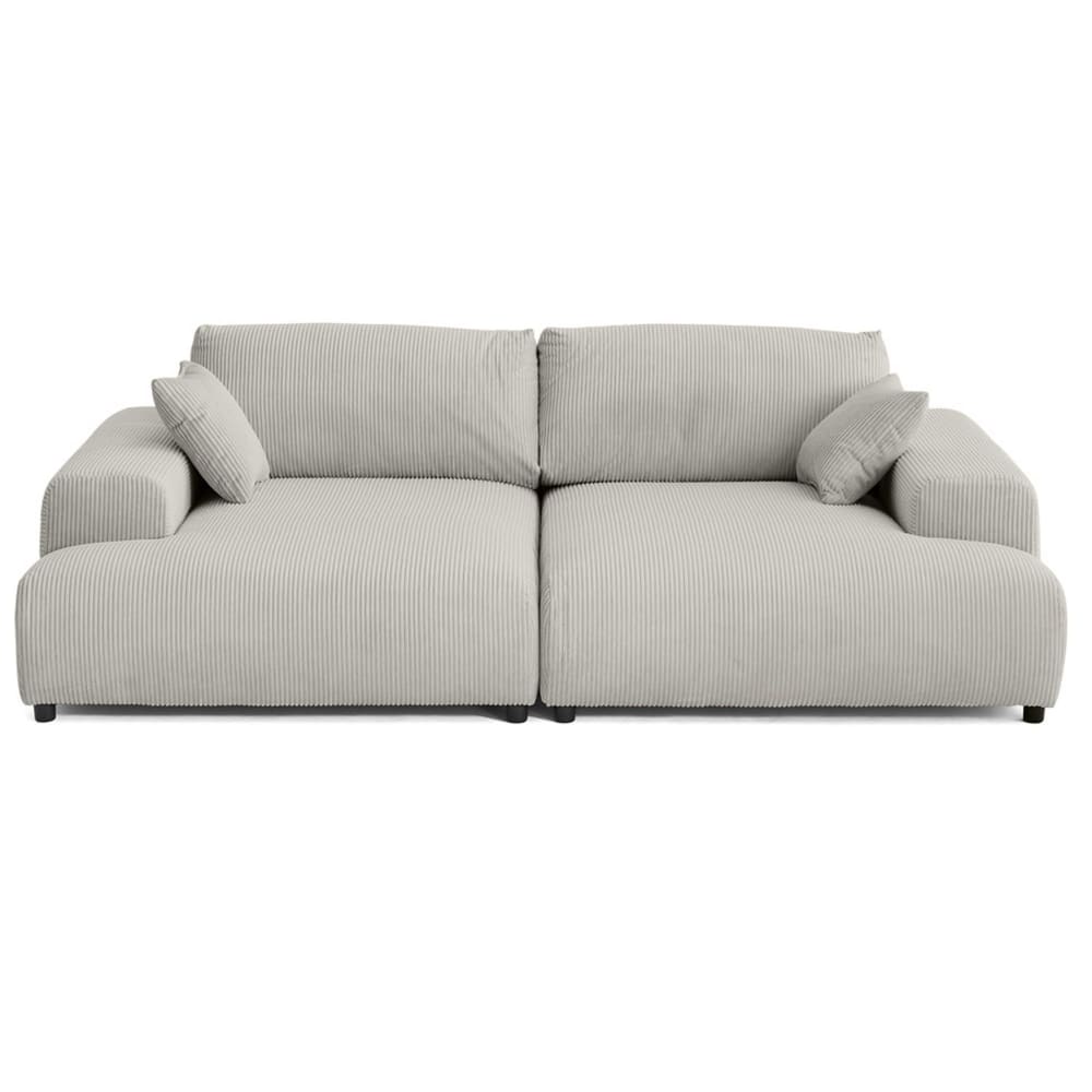 Canapé droit 4 places en  gris clair