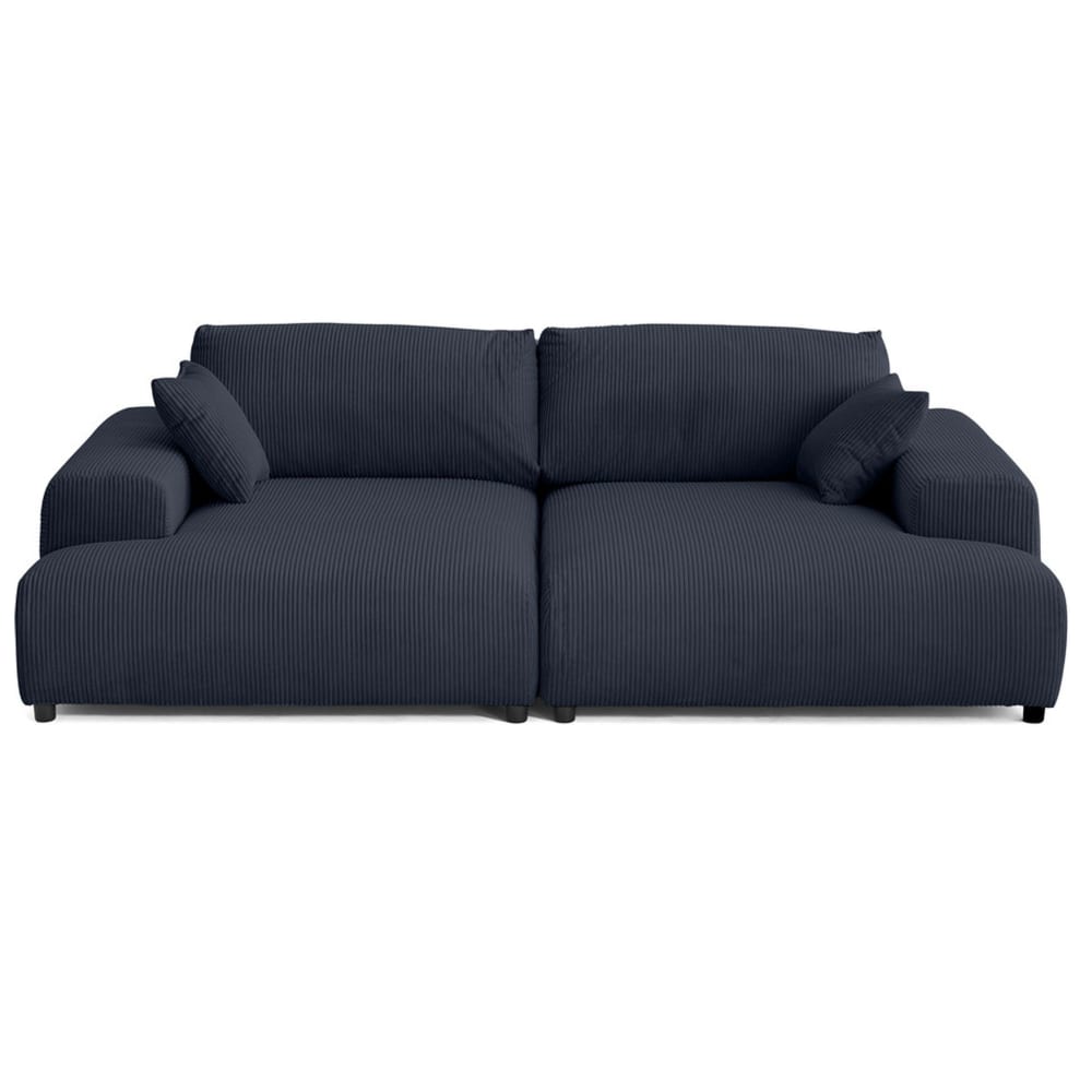 Canapé droit 4 places en  bleu nuit