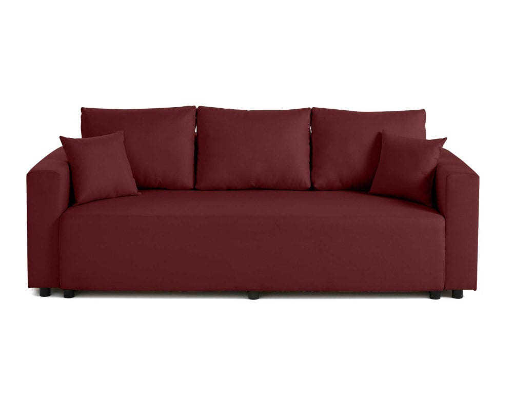 Canapé 3 places convertible - rouge
