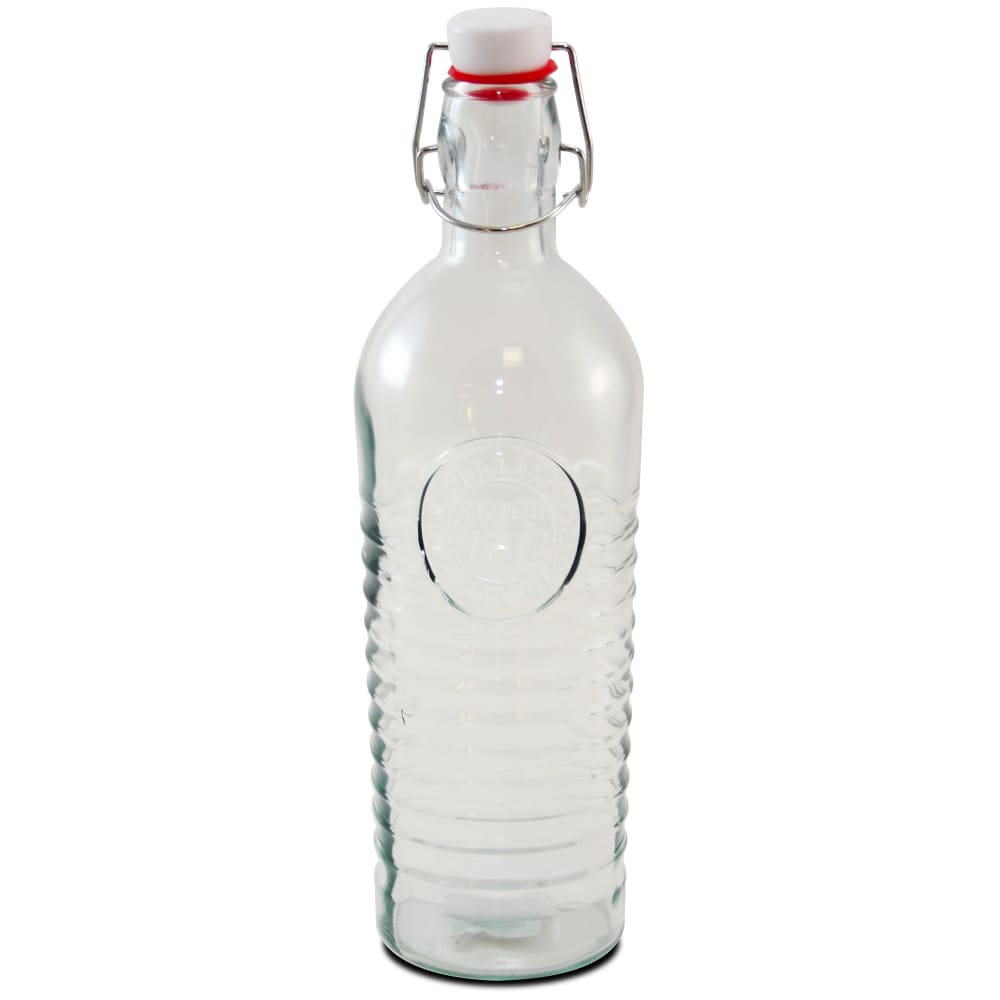 Bouteille d'eau en verre réutilisable bouchon clip 1l